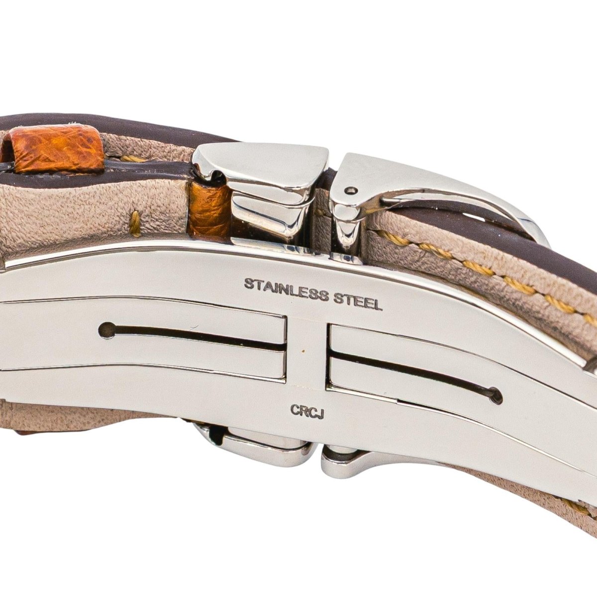 Montre JAEGER - LECOULTRE "Reverso Tribute Duoface" en acier, argent et cuir - Castafiore