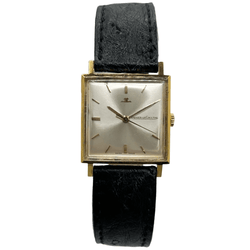 Montre JAEGER-LECOULTRE "Vintage Carrée" plaqué or, argent, acier et cuir - Castafiore