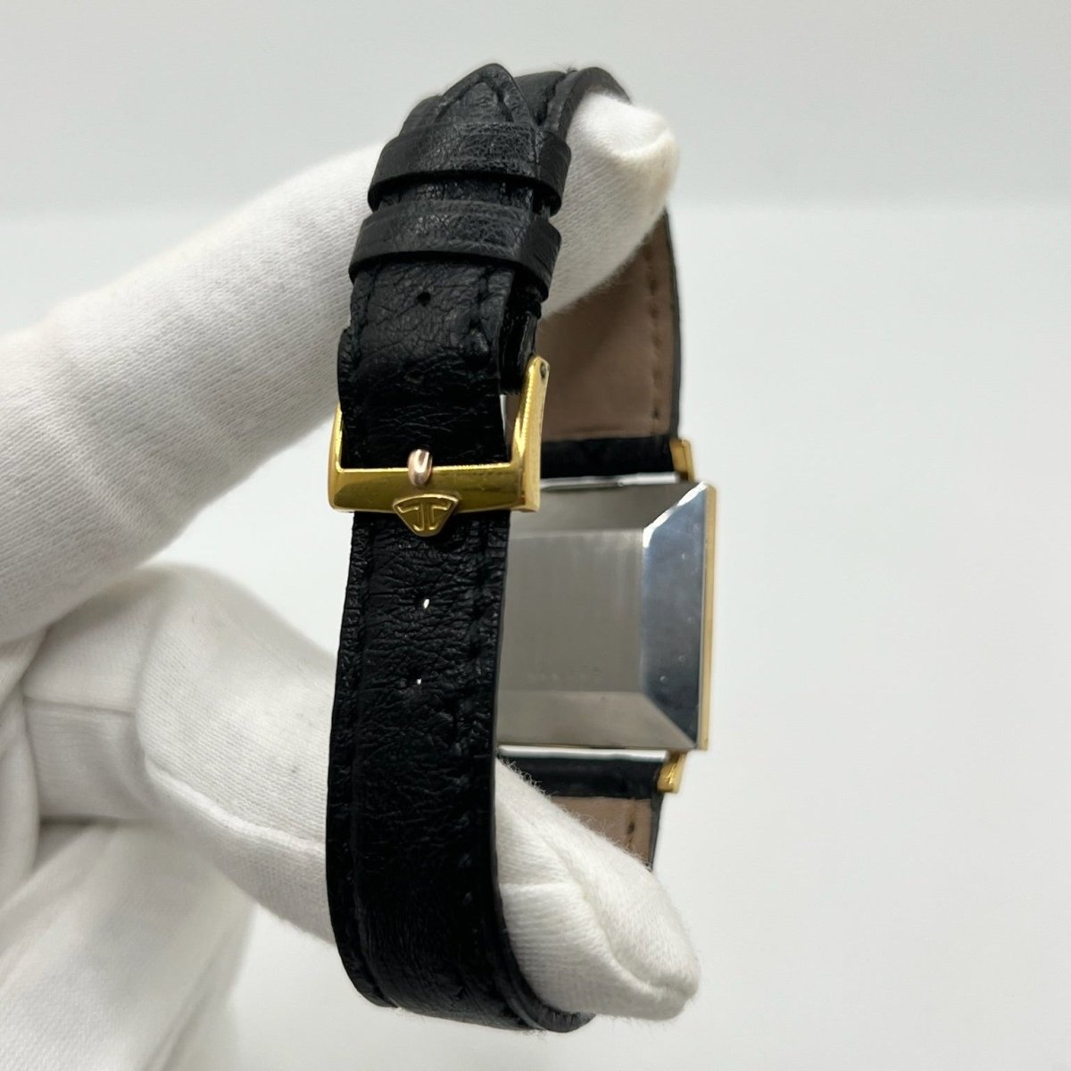 Montre JAEGER-LECOULTRE "Vintage Carrée" plaqué or, argent, acier et cuir - Castafiore