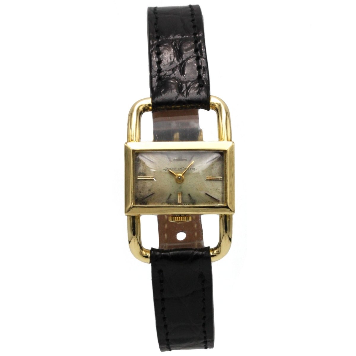 Montre JAEGER LECOULTRE X HERMÈS "Étrier" en or jaune et cuir - Castafiore