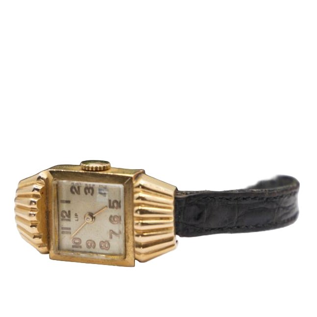 Montre LIP en or jaune et cuir - Castafiore