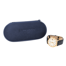 Montre LONGINES "Admiral" en or jaune, argent et cuir - Castafiore