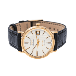 Montre LONGINES "Admiral" en or jaune, argent et cuir - Castafiore