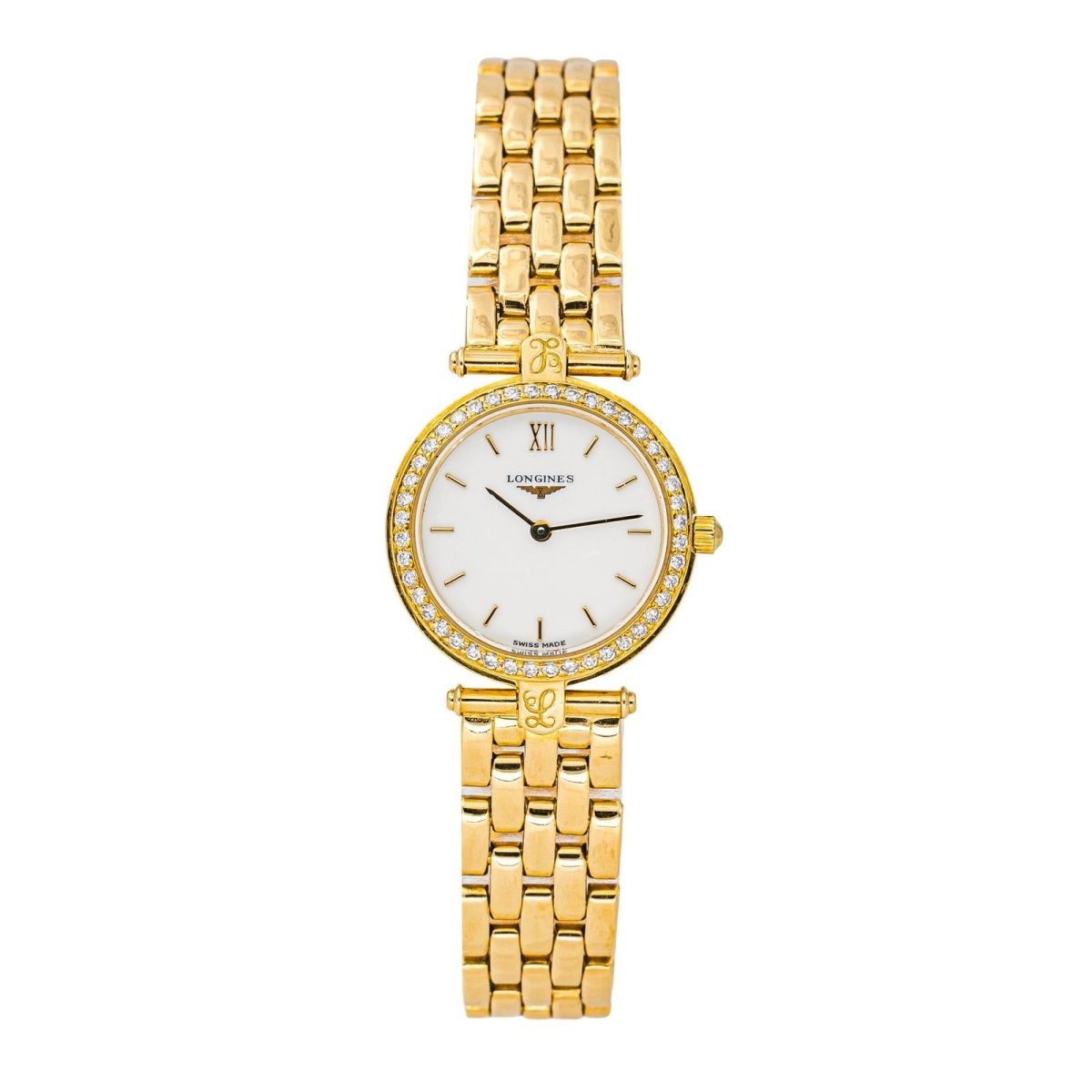 Montre LONGINES "La Grande Classique" en or jaune, quartz et diamants - Castafiore