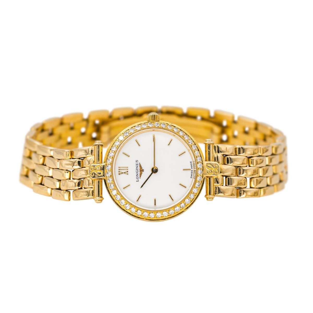 Montre LONGINES "La Grande Classique" en or jaune, quartz et diamants - Castafiore
