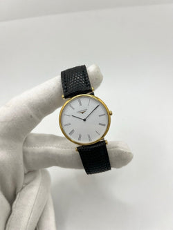 Montre LONGINES "La Grande Classique" plaqué or, acier et cuir - Castafiore