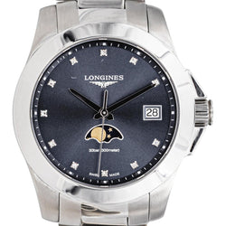 Montre LONGINES "PrimaLuna" en acier et diamants - Castafiore