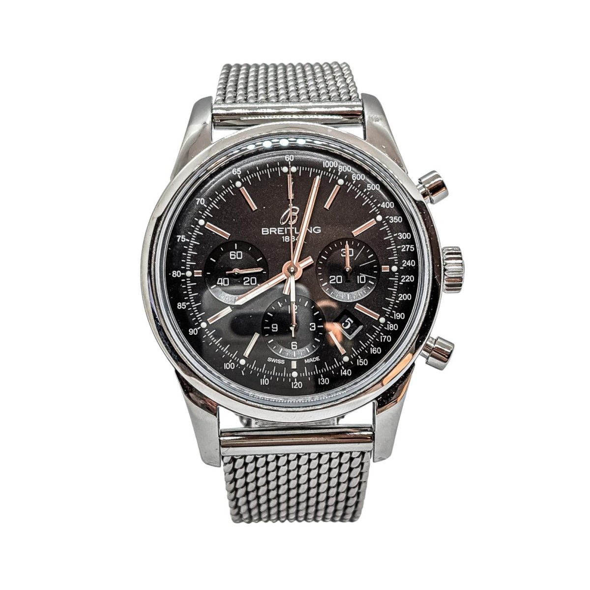 Montre Mécanique BREITLING "Transocean Chronograph" en acier - Castafiore