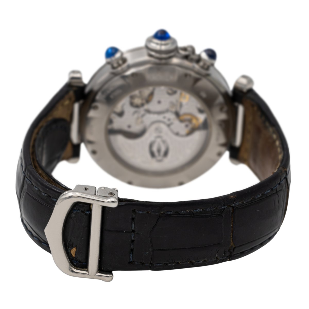 Montre Mécanique CARTIER "Pasha 2113" en acier et cuir - Castafiore