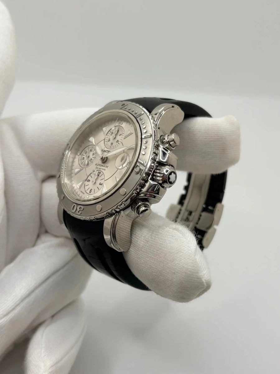 Montre MONBLANC "Sport Chronograph" en acier inoxydable et caoutchouc - Castafiore