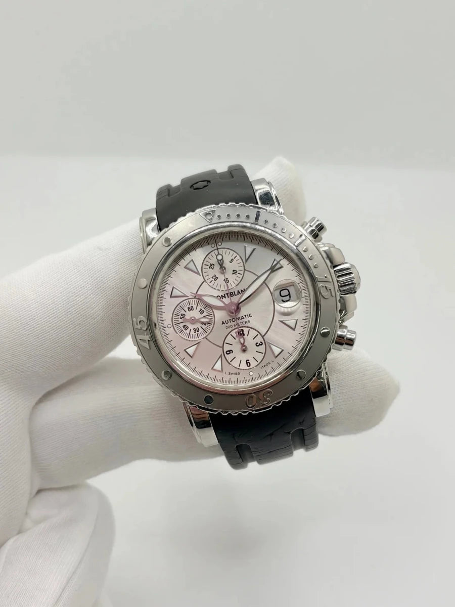 Montre MONBLANC "Sport Chronograph" en acier inoxydable et caoutchouc - Castafiore