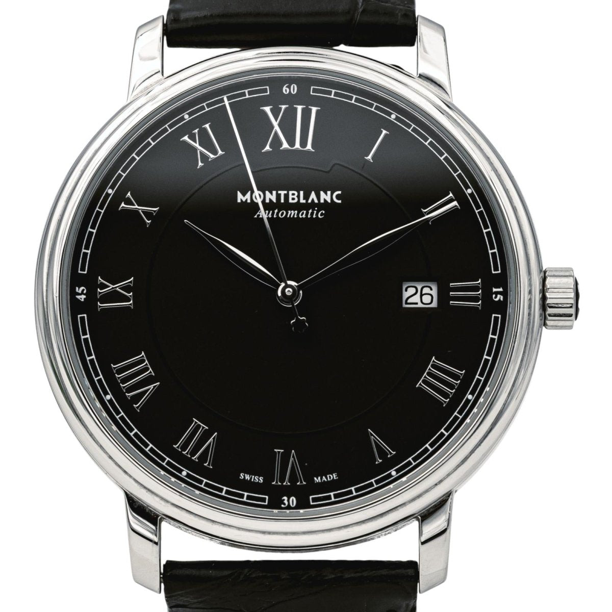 Montre MONTBLANC "Tradition" en acier et cuir - Castafiore