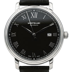 Montre MONTBLANC "Tradition" en acier et cuir - Castafiore