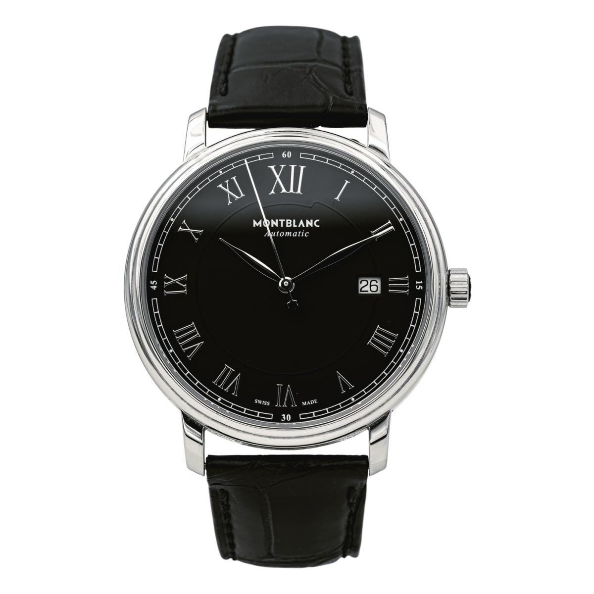 Montre MONTBLANC "Tradition" en acier et cuir - Castafiore