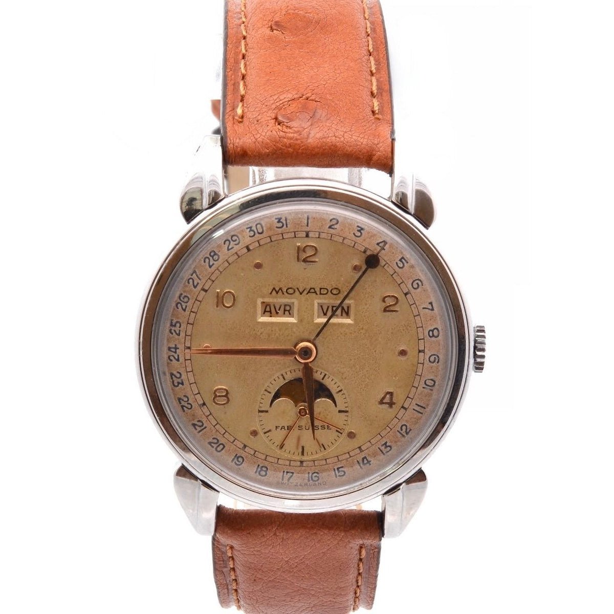 Montre MOVADO "Moon Phase" en cuir - Castafiore