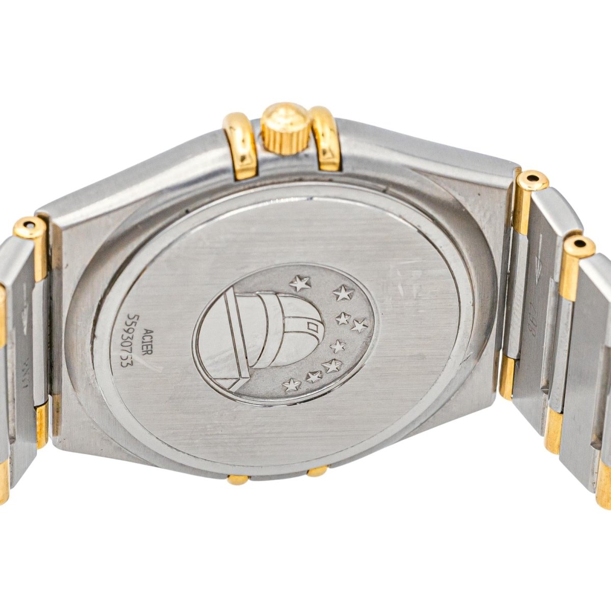 Montre OMEGA "Constellation" en or jaune, acier, quartz et saphir - Castafiore