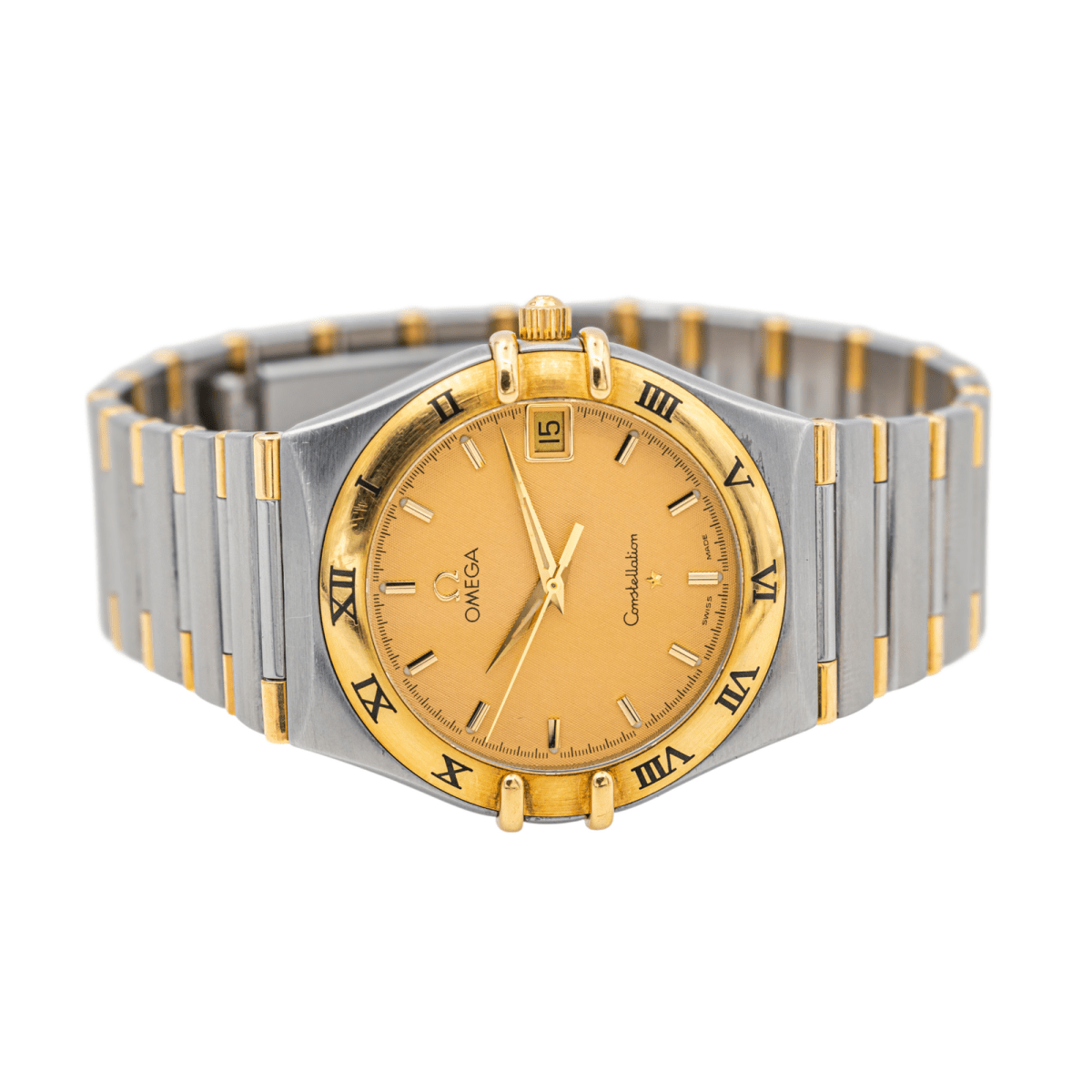Montre OMEGA "Constellation" en or jaune, acier, quartz et saphir - Castafiore
