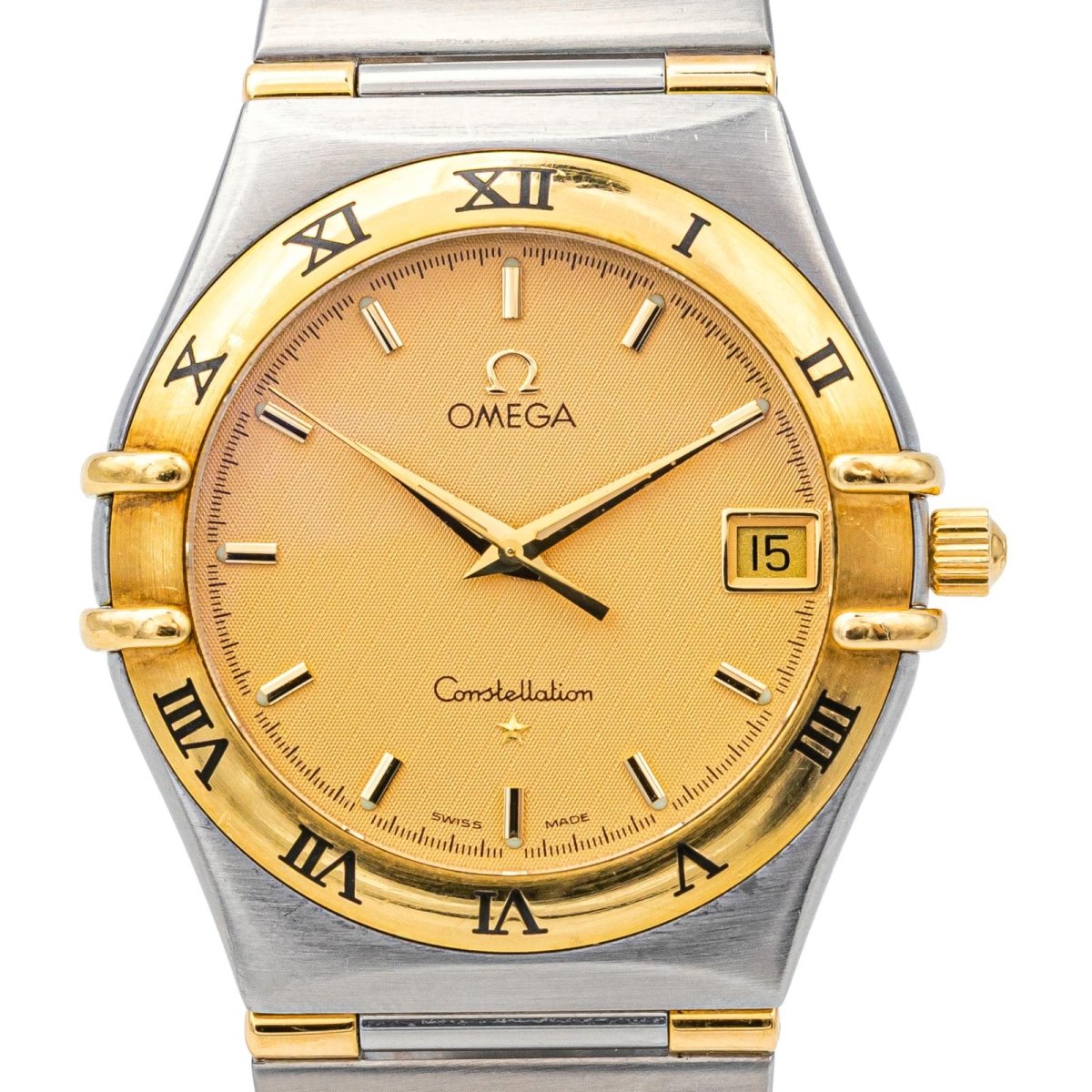 Montre OMEGA "Constellation" en or jaune, acier, quartz et saphir - Castafiore