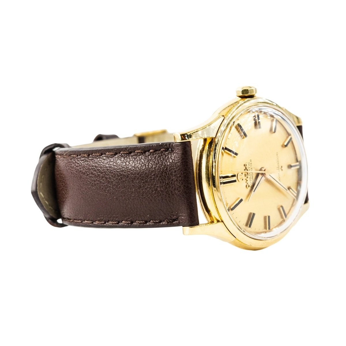Montre OMEGA "Constellation" en or jaune et cuir - Castafiore