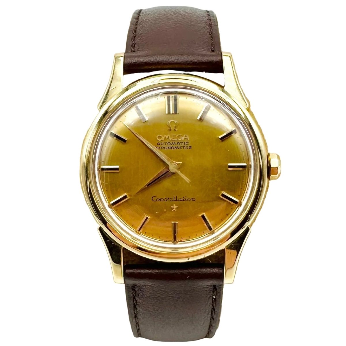 Montre OMEGA "Constellation" en or jaune et cuir - Castafiore