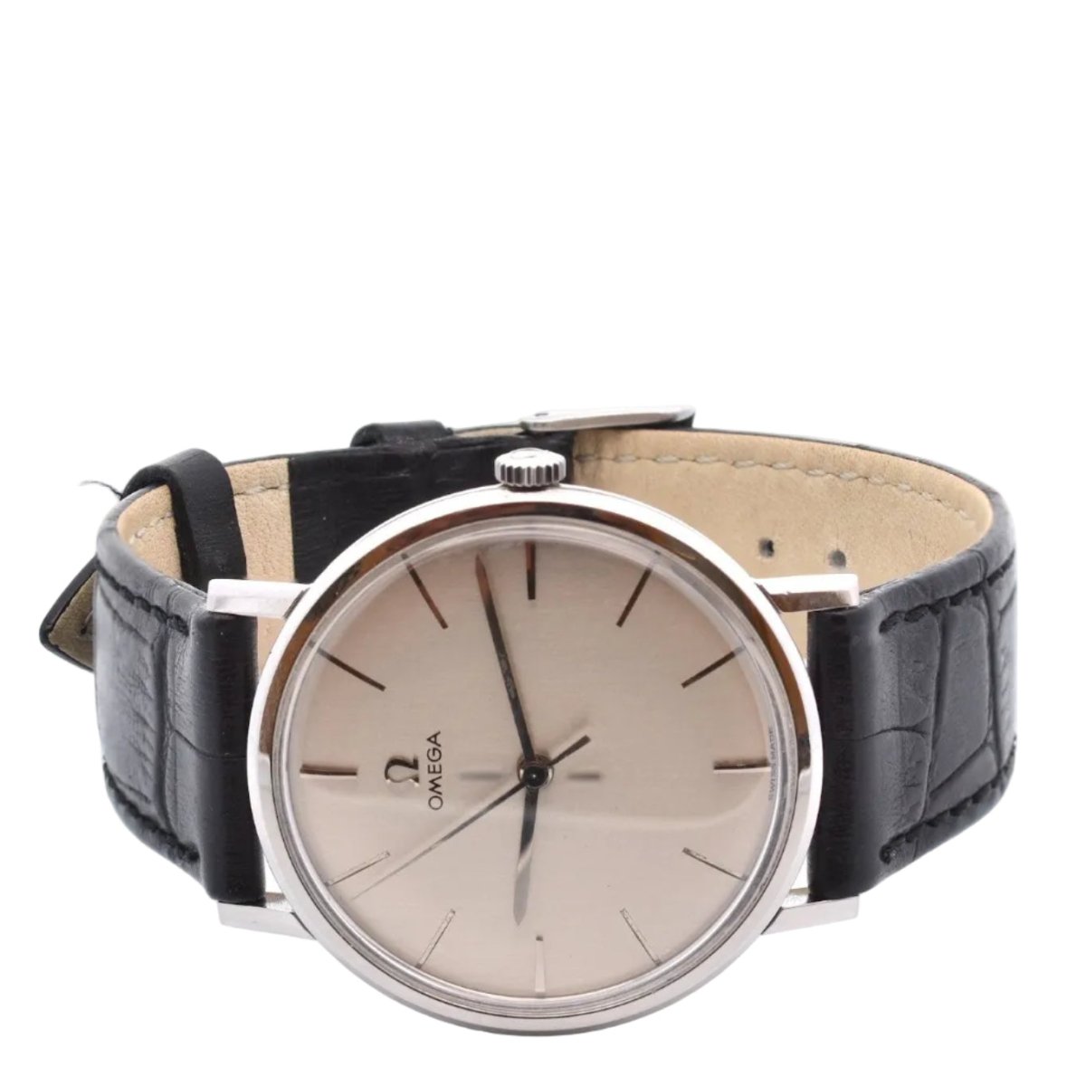 Montre OMEGA en acier et cuir - Castafiore