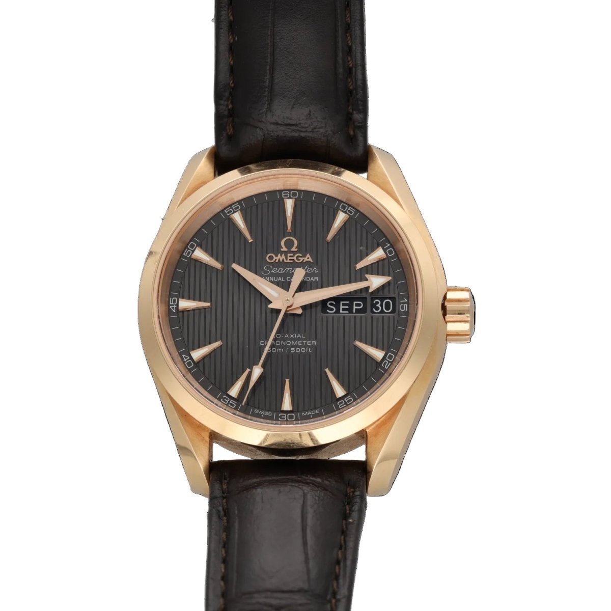 Montre OMEGA en or rose et cuir - Castafiore