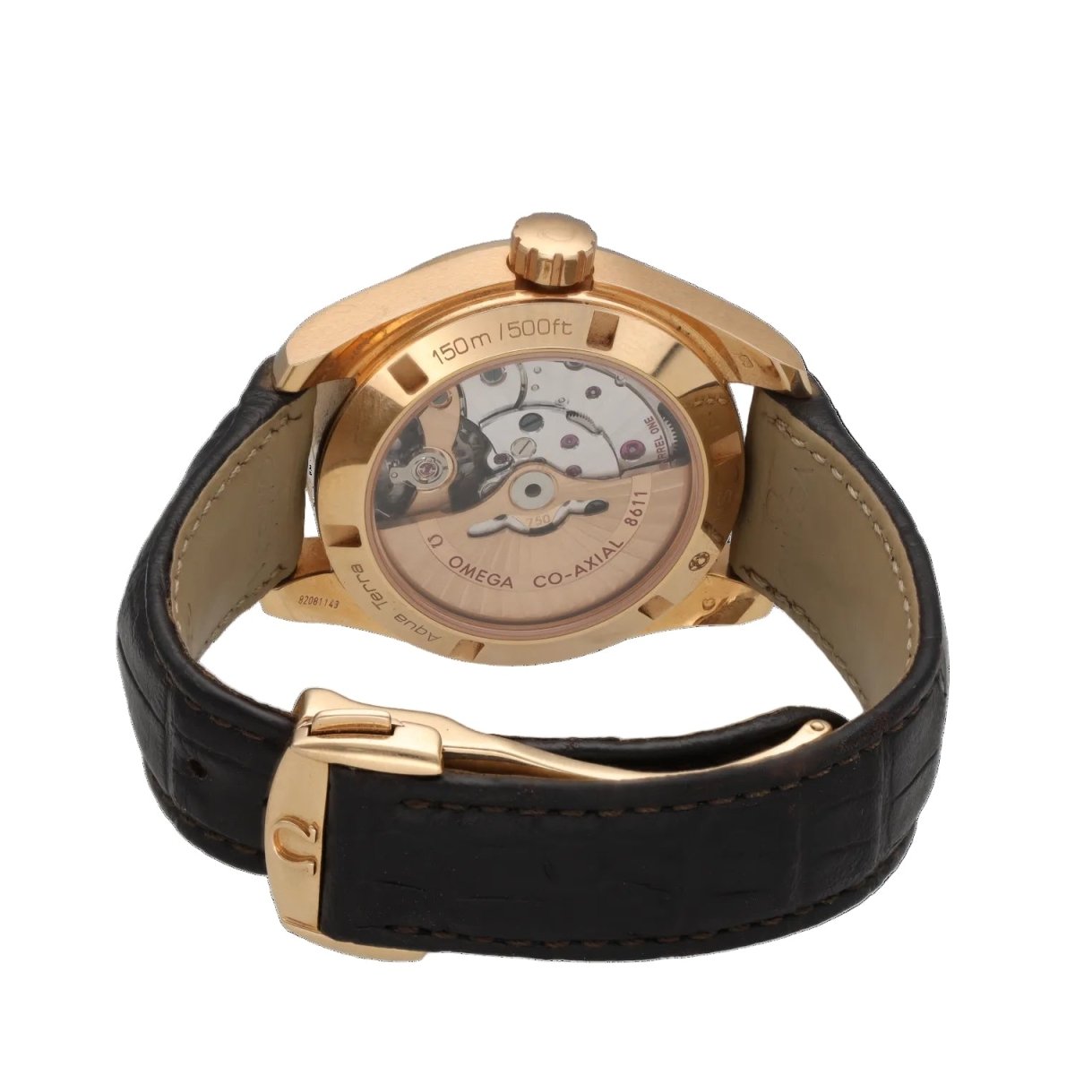 Montre OMEGA en or rose et cuir - Castafiore