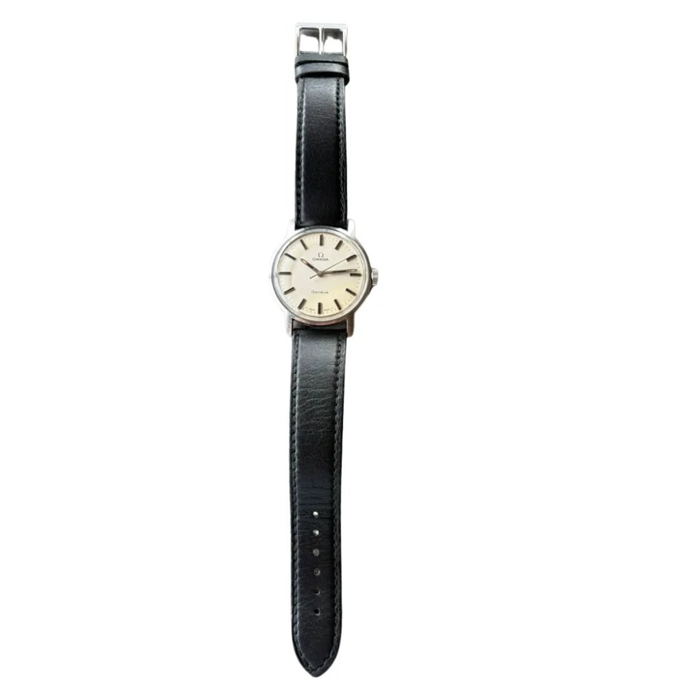 Montre OMÉGA GENÈVE en acier et cuir - Castafiore