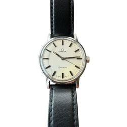 Montre OMÉGA GENÈVE en acier et cuir - Castafiore