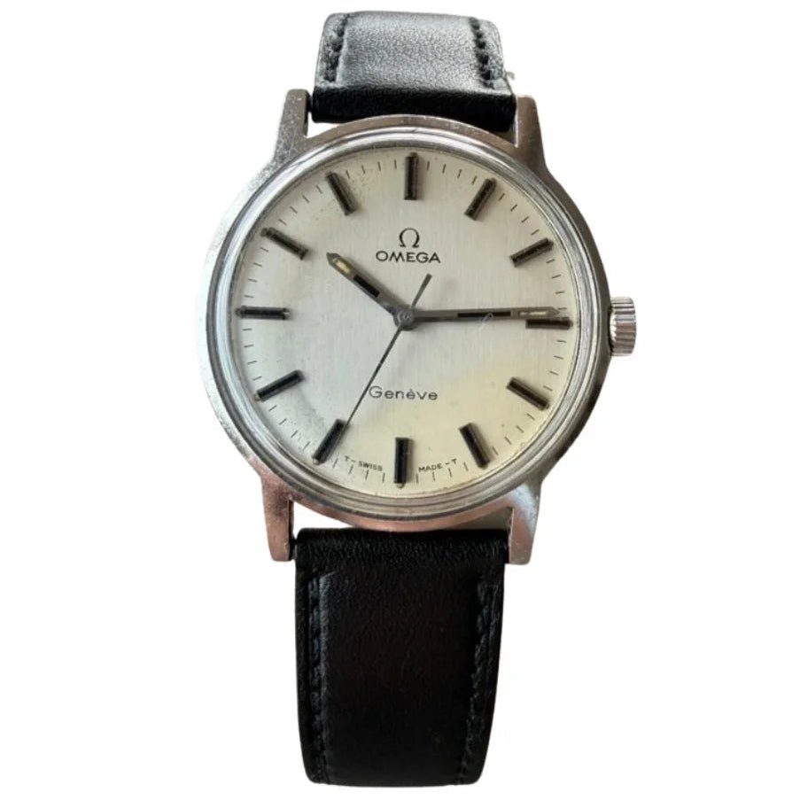 Montre OMÉGA GENÈVE en acier et cuir - Castafiore