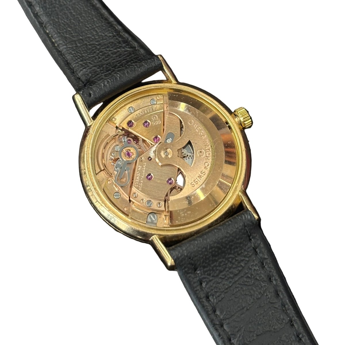 Montre OMÉGA "Genève" en or jaune, acier et cuir - Castafiore