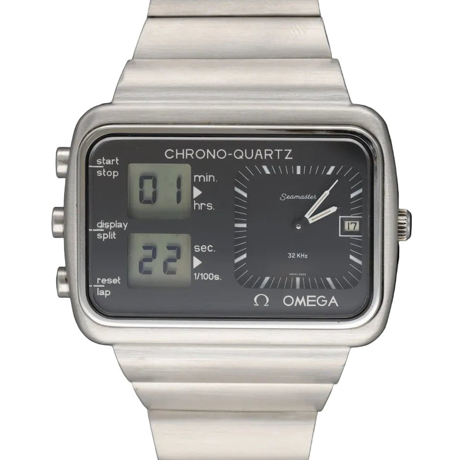 Montre OMEGA "Seamaster Chronoquartz" en acier et quartz - Castafiore