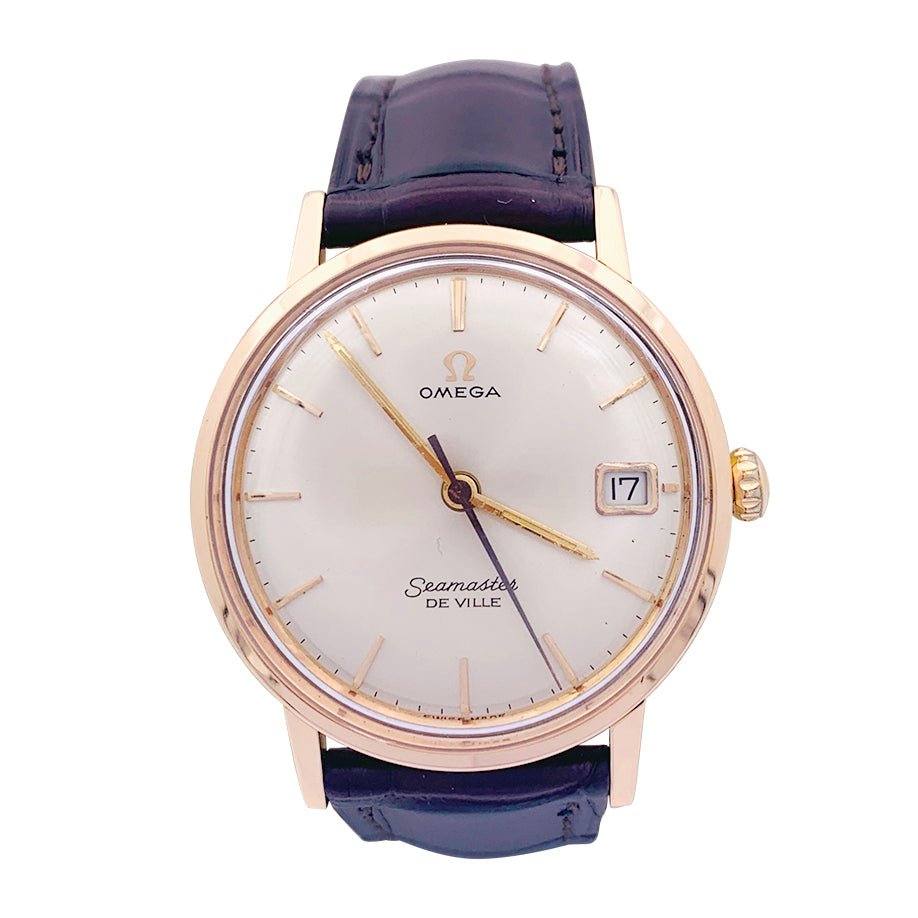 Montre Omega "Seamaster De Ville" en or rose et cuir - Castafiore