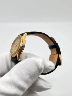 Montre OMEGA "Seamaster" plaqué or, acier et cuir - Castafiore