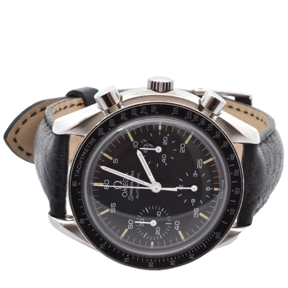 Montre OMEGA "Speedmaster" en cuir - Castafiore