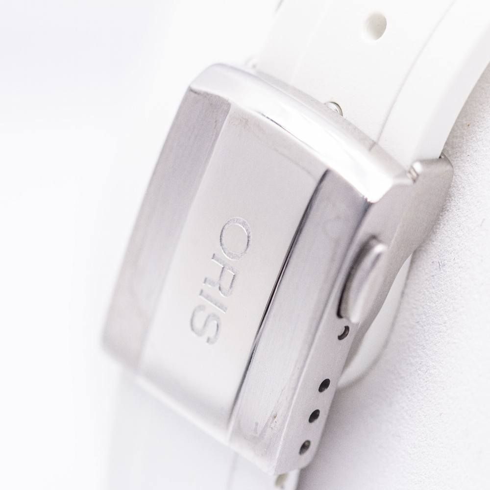 Montre ORIS AQUIS DATE Caoutchouc blanc - Castafiore