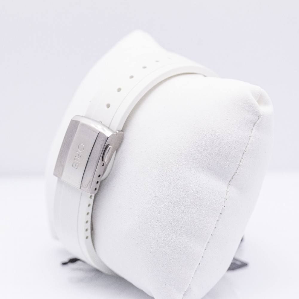 Montre ORIS AQUIS DATE Caoutchouc blanc - Castafiore