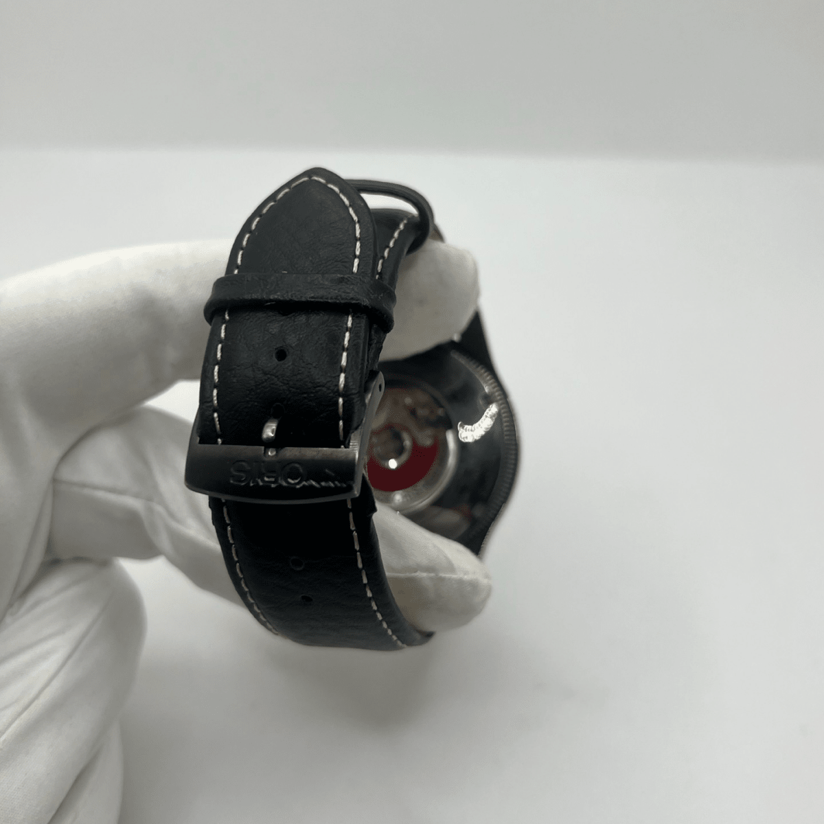 Montre ORIS "Big Crown X1 Calculator" en acier et cuir - Castafiore