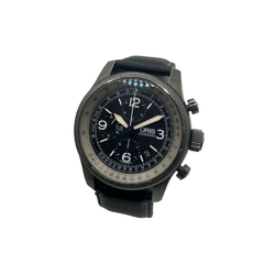 Montre ORIS "Big Crown X1 Calculator" en acier et cuir - Castafiore
