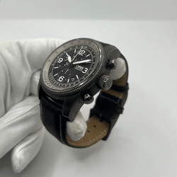 Montre ORIS "Big Crown X1 Calculator" en acier et cuir - Castafiore