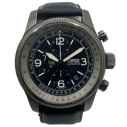 Montre ORIS "Big Crown X1 Calculator" en acier et cuir - Castafiore