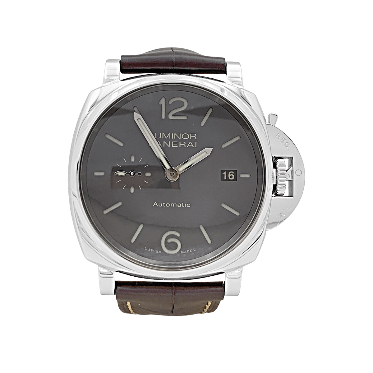 Montre PANERAI "Luminor Due" en acier et cuir - Castafiore