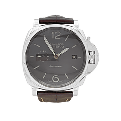 Montre PANERAI "Luminor Due" en acier et cuir - Castafiore