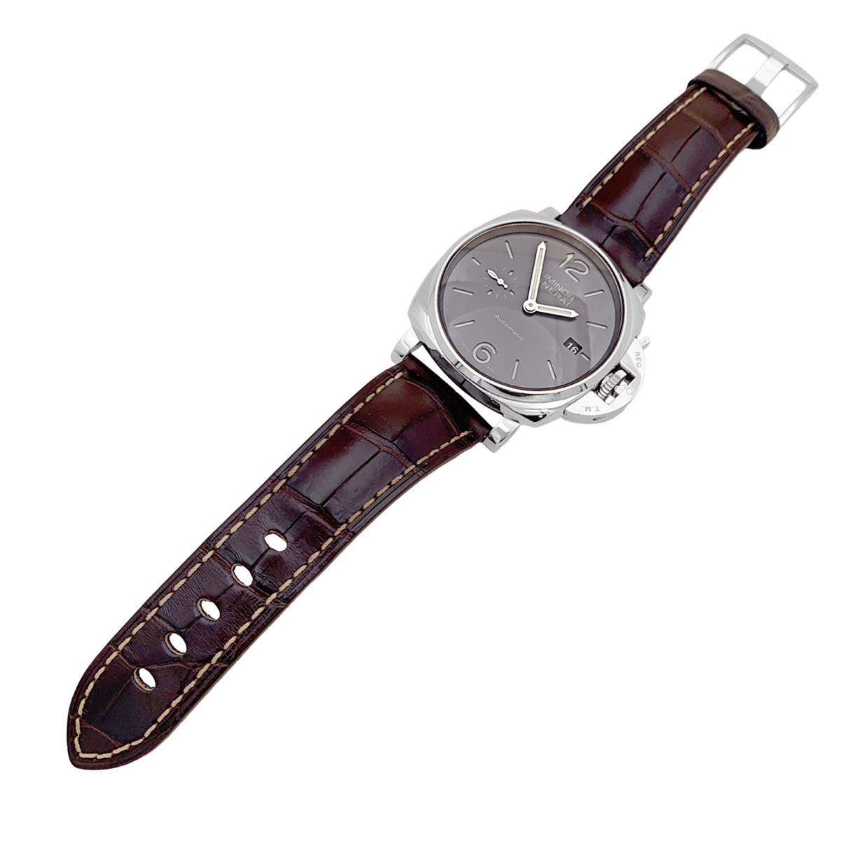 Montre PANERAI "Luminor Due" en acier et cuir - Castafiore