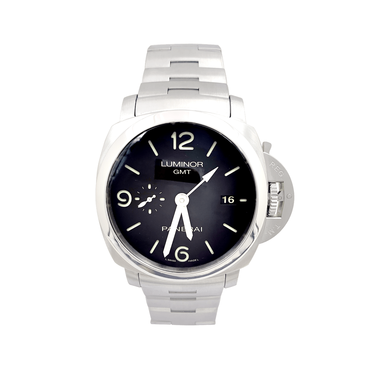 Montre Panerai "Luminor GMT" en acier. - Castafiore