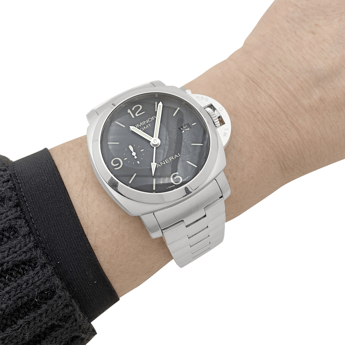 Montre Panerai "Luminor GMT" en acier. - Castafiore