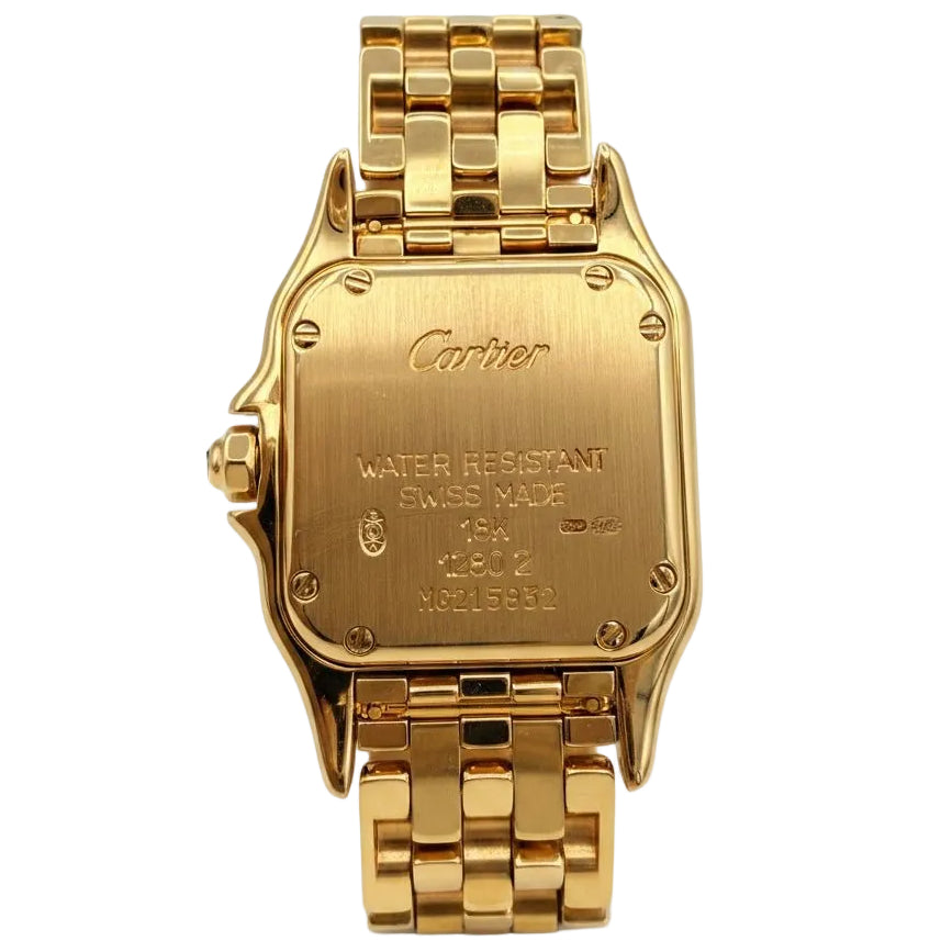 Montre Panthère CARTIER en or jaune, calcédoine et diamants - Castafiore