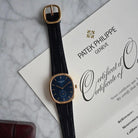 Montre PATEK PHILIPPE "Ellipse 3978" en or jaune et cuir - Castafiore