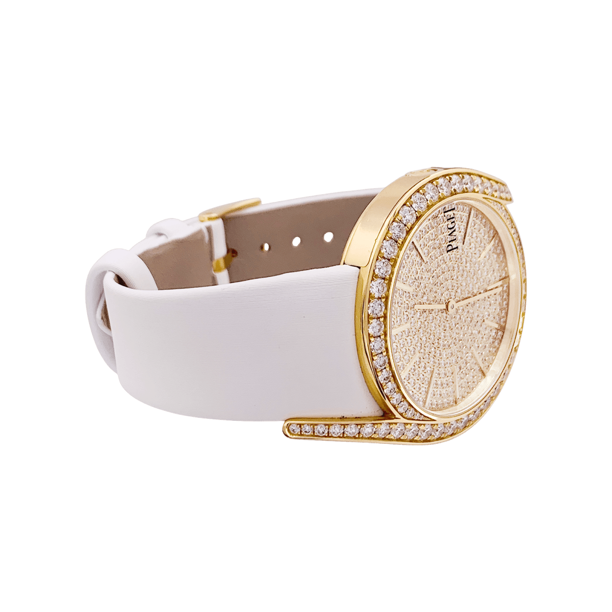 Montre PIAGET "Gala LimeLight" en or jaune, cuir et diamants - Castafiore