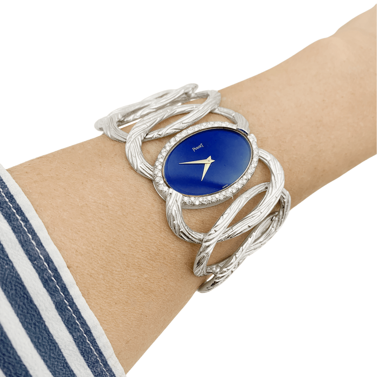 Montre PIAGET, "Limelight Magic Hour", or blanc, diamants, lapis lazuli. - Castafiore